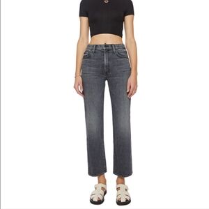 MOTHER High Rise Jeans in Dark Gray